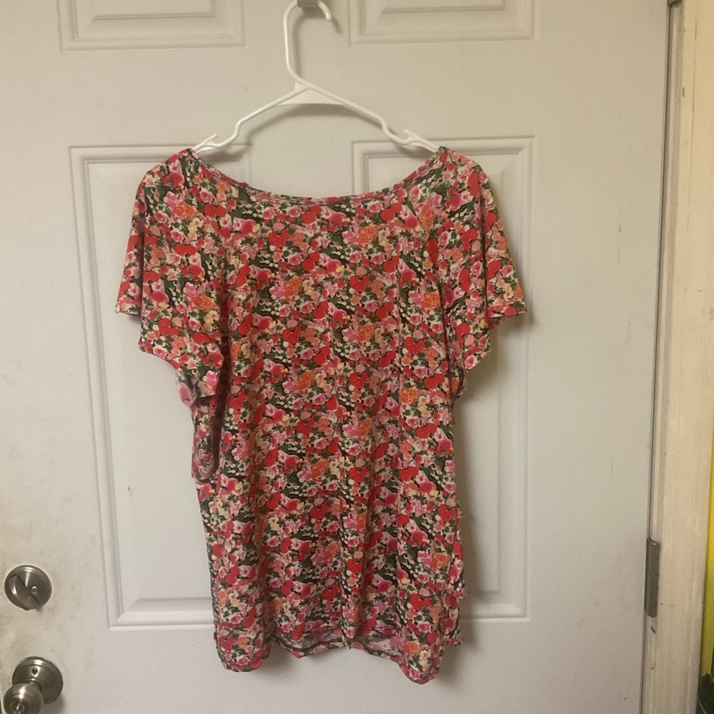 Notations Flower Print Ruffle Blouse - Picture 3 of 3
